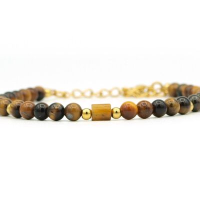 Bracelet Nani tiger's eye, silver or gold stainless steel