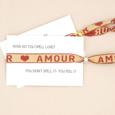 Amour ribbon bracelet