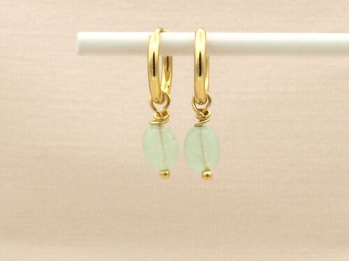 Earrings Lucy aventurine, silver or gold stainless steel