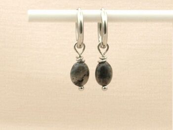 Boucles d'oreilles Lucy labradorite, acier inoxydable argenté ou doré 4