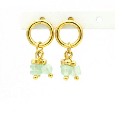 Earrings Nani aventurine, silver or gold stainless steel