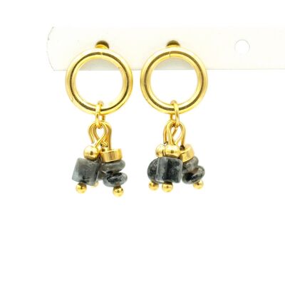 Pendientes Nani labradorita, acero inoxidable plateado u dorado