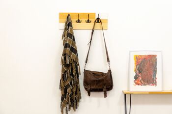Porte-manteau en bois massif traité, crochets en fer, cintre mural avec crochets en fer, fait main, commande et stocké 1