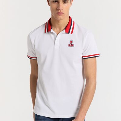 LOIS JEANS -Polo short sleeve bicolor at neck colar and sleeve ribs