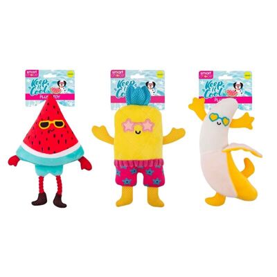 Smart Choice Fruit Plush Dog Toy, Assorted Styles x 3 Pack