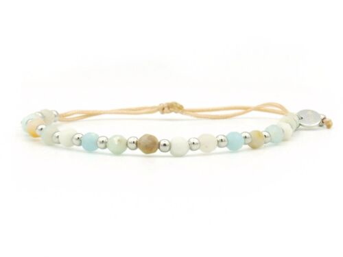 Bracelet Shi amazonite and stainless steel