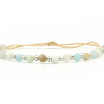 Bracelet Shi amazonite et acier inoxydable