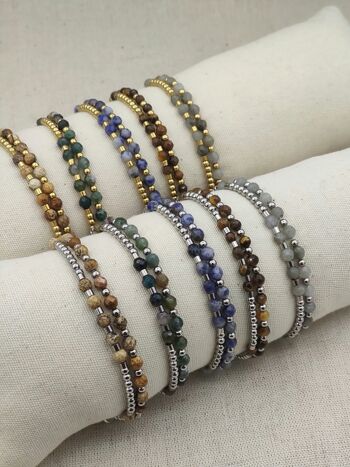 Bracelet Shi labradorite et acier inoxydable 3