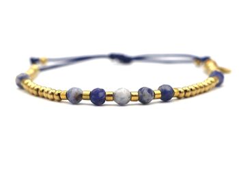 Bracelet Shi Lima sodalite et acier inoxydable 2