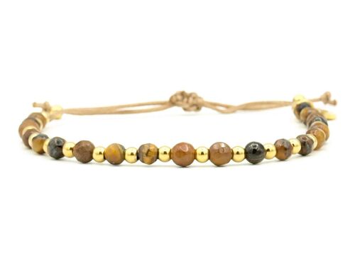 Bracelet Shi tigers eye and stainless steel