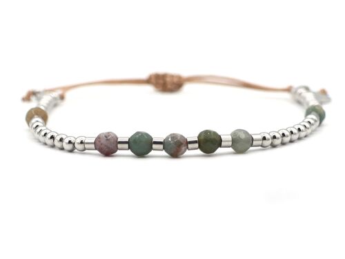 Bracelet Shi Lima chalcedony and stainless steel