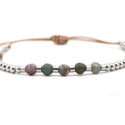 Bracelet Shi Lima chalcedony and stainless steel