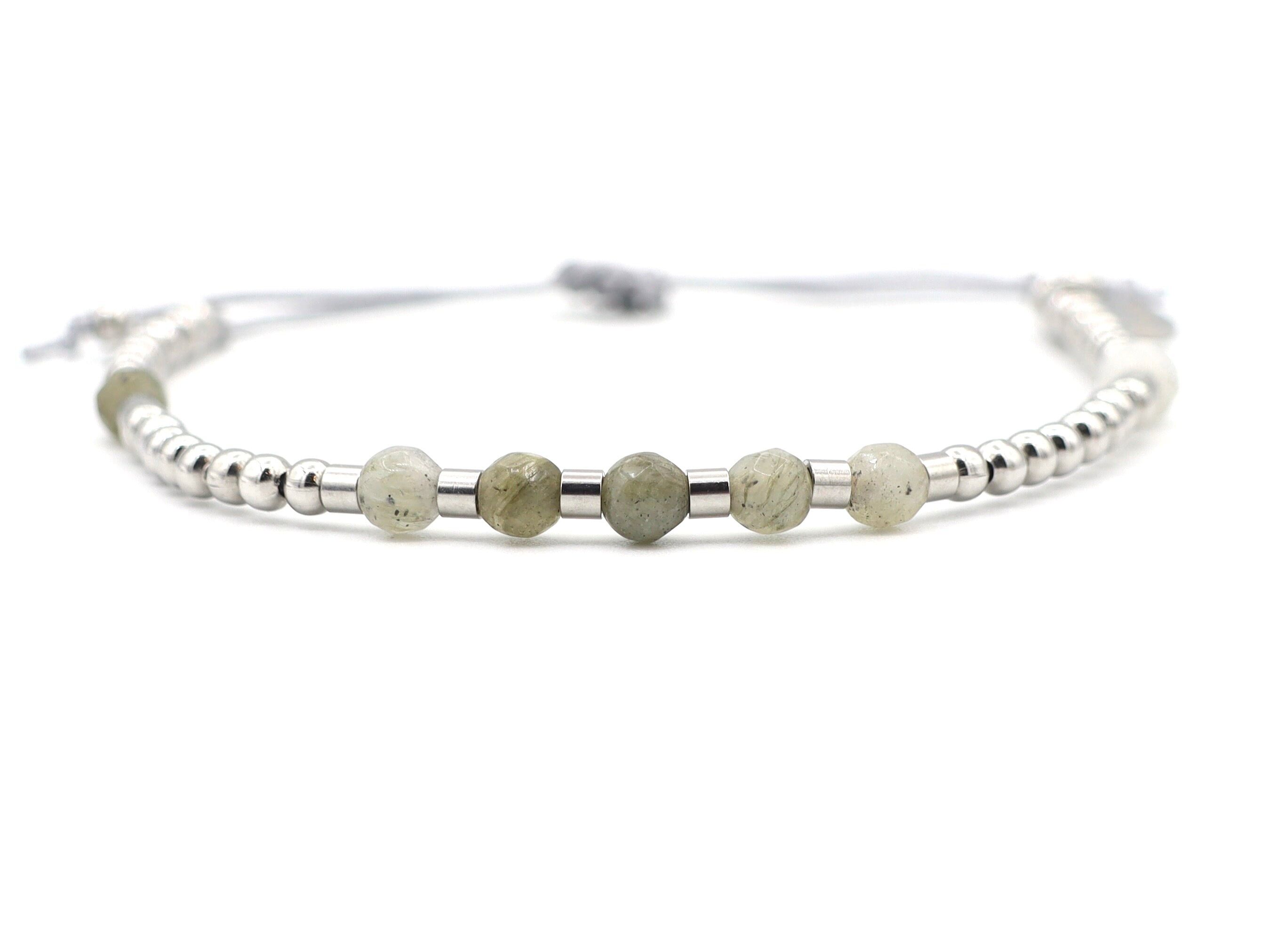 Bracciale Shi Lima in labradorite e acciaio inossidabile