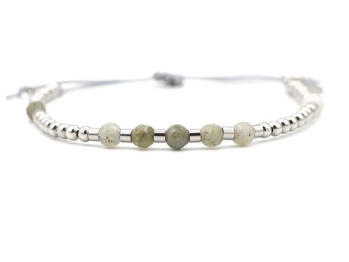 Bracelet Shi Lima labradorite and stainless steel