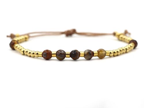 Bracelet Shi Lima tigers eye and stainless steel