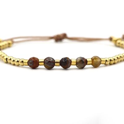 Bracelet Shi Lima tigers eye and stainless steel