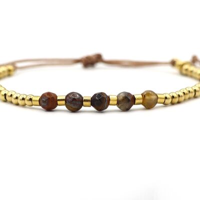 Bracelet Shi Lima tigers eye and stainless steel