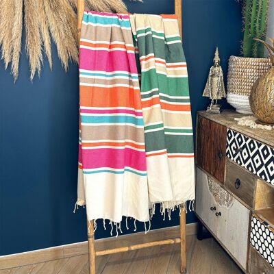 Traditional flat fouta Hélios 100x200 assorted colors