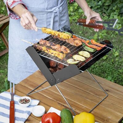 Mini Barbecue a Carbone Pieghevole e Portatile - MINIGRILL