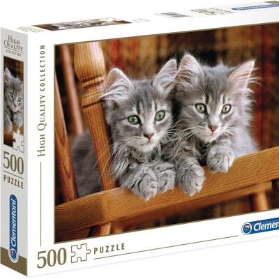 500-teiliges Puzzle Graue Kätzchen