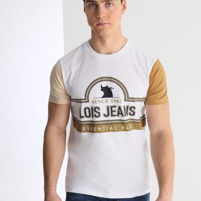 LOIS JEANS -T-shirt manica corta contrasto grafica vintage