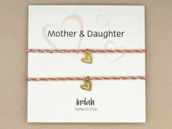 Ensemble bracelet mère et fille multicolore, acier inoxydable doré 3