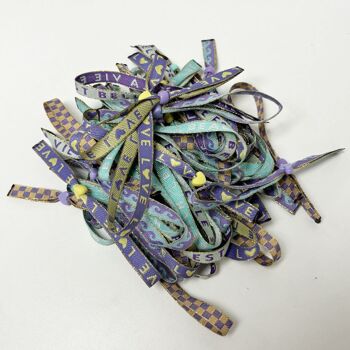 Bracelets rubans réglables estivaux mix violet turquoise | bracelets de fête 1