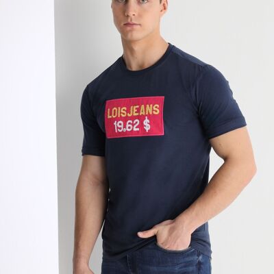 LOIS JEANS -T-Shirt mit kurzen Ärmeln. Stickerei-Patch