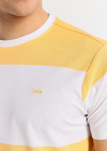 LOIS JEANS -T-Shirt manches courtes en tissu jacquard à rayures 2