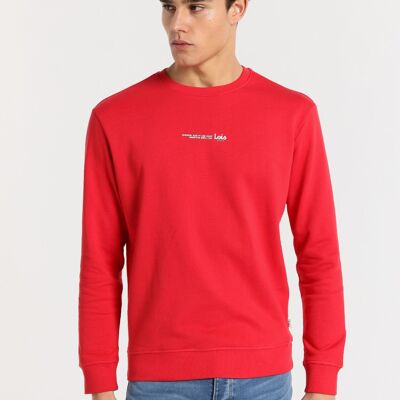 LOIS JEANS – Basic-Sweatshirt. Textdruck mit Rundhalsausschnitt vorne