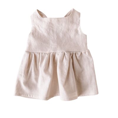 Vestido de bebé Arabella / lino - leche