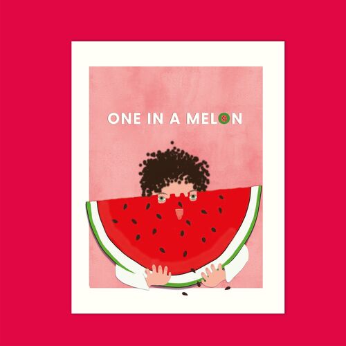 Küchen Kunst, hochwertiger Posterdruck "Melone" Print Größe 21 x 25 cm