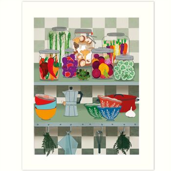Art de cuisine, poster de haute qualité « Pickles, get down to business » format d'impression 21 x 25 cm 2