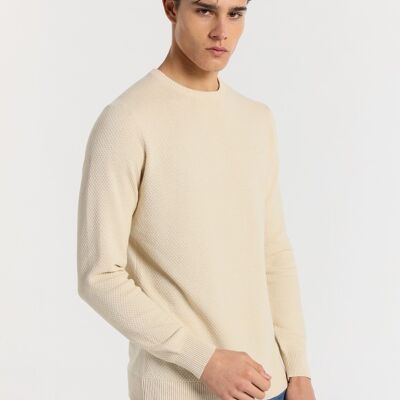 LOIS JEANS -Pullover Crew neck special knit fabric