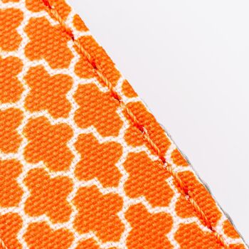 Collier pour chien en tissu - Orange géométrique 3