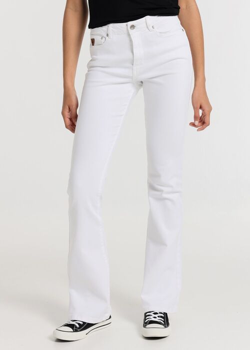 LOIS JEANS -Trouser color push up flare - Medium Waist 5 pockets