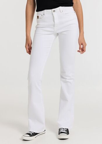 LOIS JEANS -Pantalon couleur push up flare - Taille Moyenne 5 poches 1