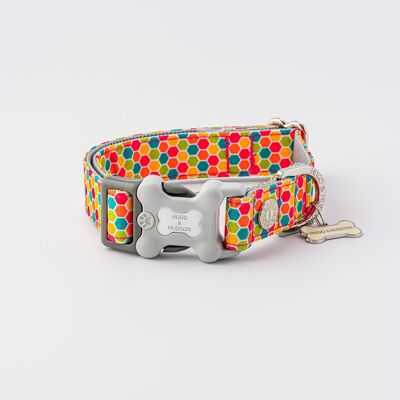 Fabric Dog Collar - Geometric Multi-colour