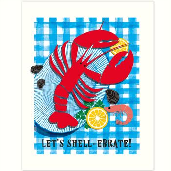 Art de cuisine, poster de haute qualité « Fruits de mer - Fruits de mer » taille d'impression 21 x 25 cm 2