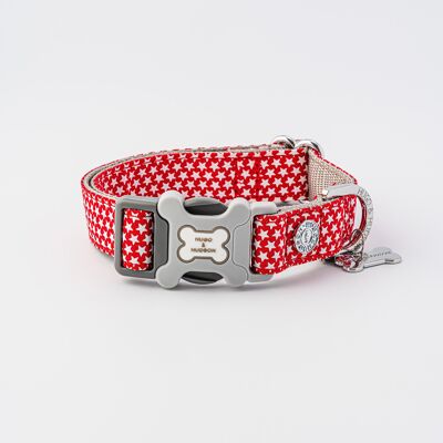 Fabric Dog Collar - Red Star
