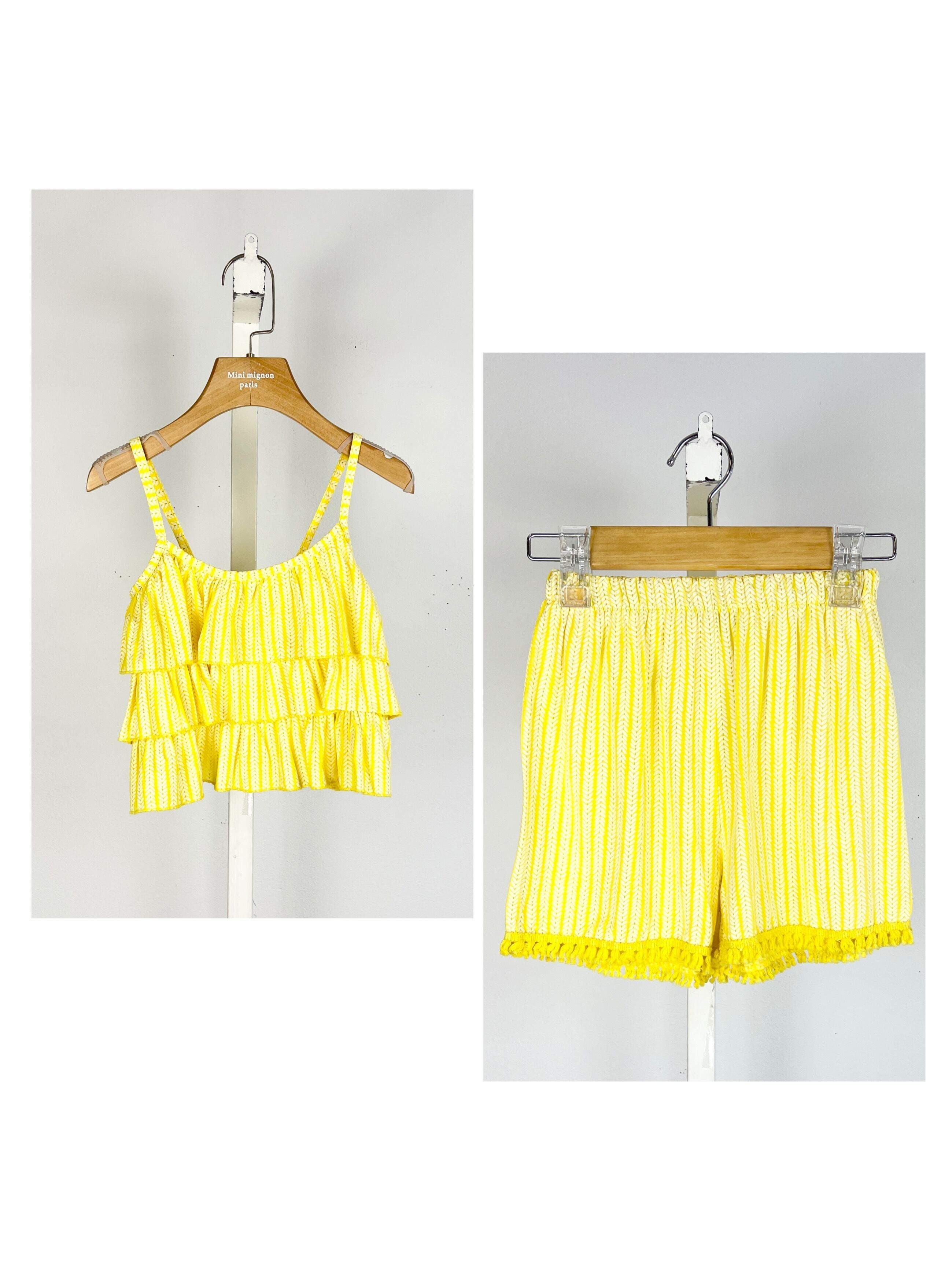 Set mit böhmischem Blumenmuster, bestehend aus Trägertop und Mädchenshorts