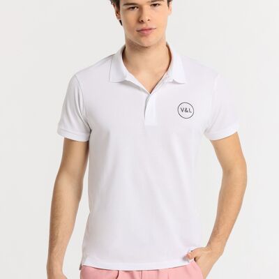 V&LUCCHINO – Polo Short Sleeve Basic mit versteckten Knöpfen an der Knopfleiste