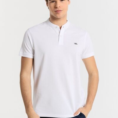 V&LUCCHINO – Poloshirt mit kurzen Ärmeln und Basic-Mao-Kragen