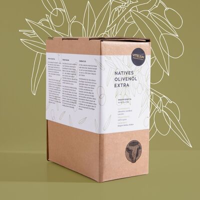 Olio extra vergine di oliva - 3000ml - leggermente fruttato - spremuto a freddo