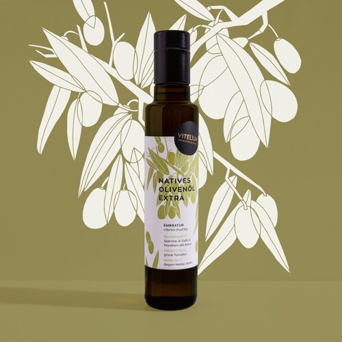 Natives Olivenöl Extra - 250ml -  intensiv fruchtig - kaltgepresst aus unreifen Oliven!