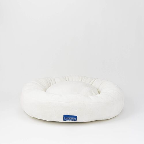 Round Donut Dog Bed - Creamy White