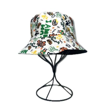 Very colorful printed reversible bucket hat