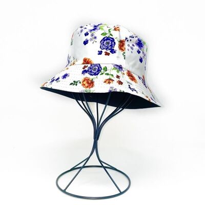 Reversible floral print bucket hat