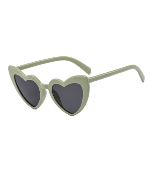 Lunettes de soleil coeurs coloris Vert Olive