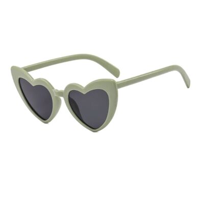 Olive Green Heart Sunglasses